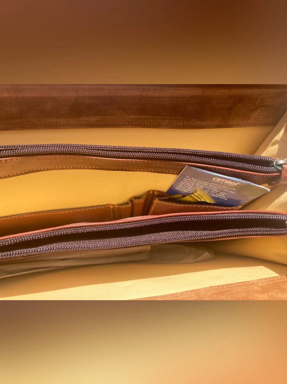 ZHHZ Leather Briefcase/Laptop Bag with Combination Locks